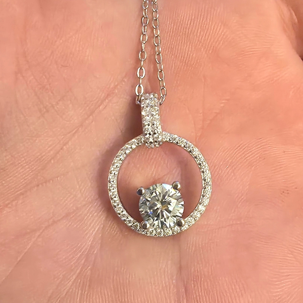 GRA Certified 1 Carat Moissanite Surrounded By a Halo
